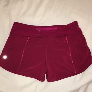 Lululemon Speed Short in Raspberry